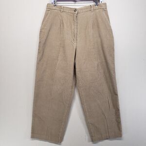 L.L.Bean Womens Petite 16 Corduroy Pants Khaki Straight Leg  Relaxed